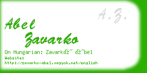 abel zavarko business card